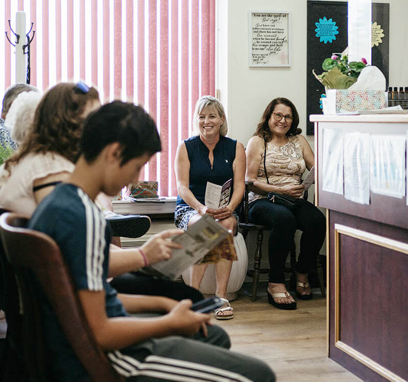 patients sitting in the waiting room