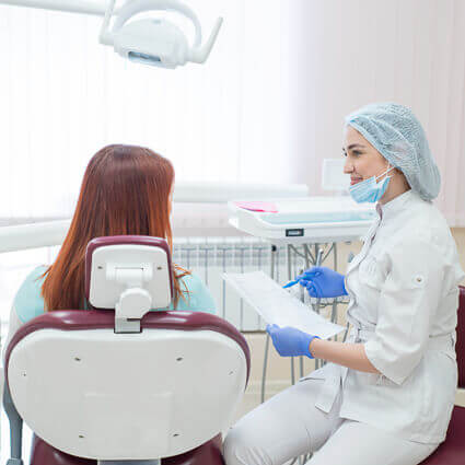 Examining patient
