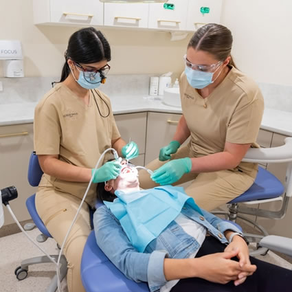 Patient in dental treatment