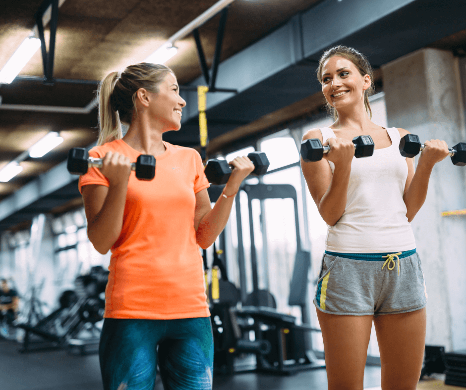 young, healthy women exercising
