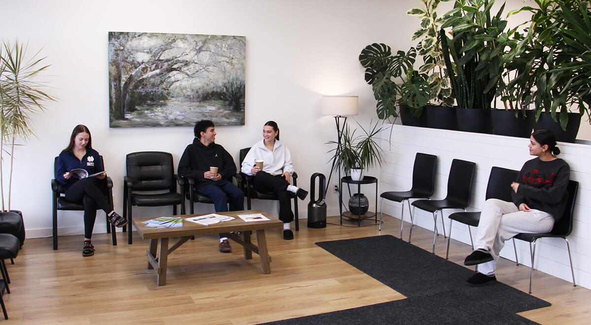 A patient sitting in the waiting room