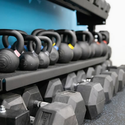 Kettle bells and dumbbells