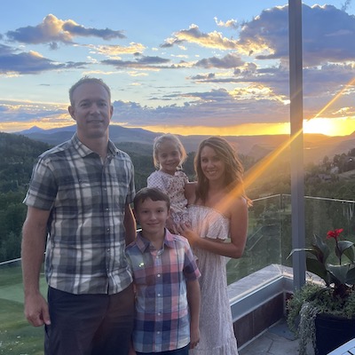 Dr. Stuart and his family in the outdoors.