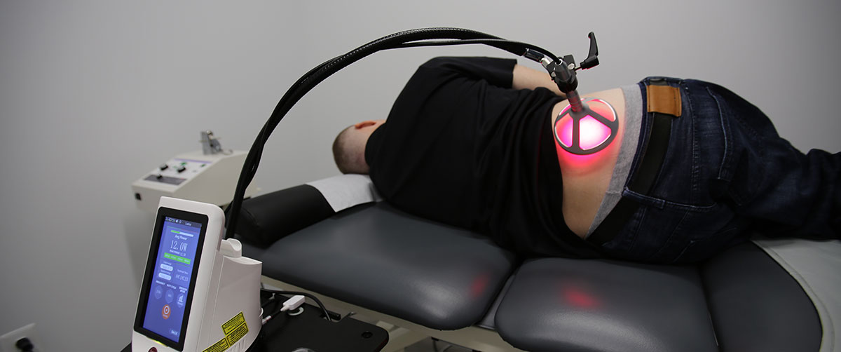 Laser therapy on back