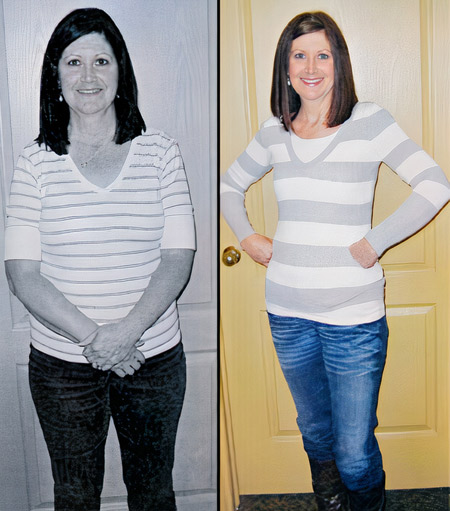 Correne's before and after weight loss photos.