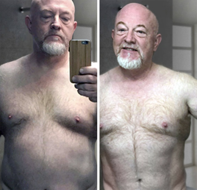 Dr. Singleton's before and after weight loss photos.