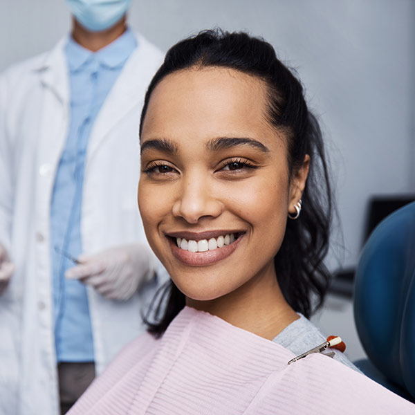person sitting in dental 