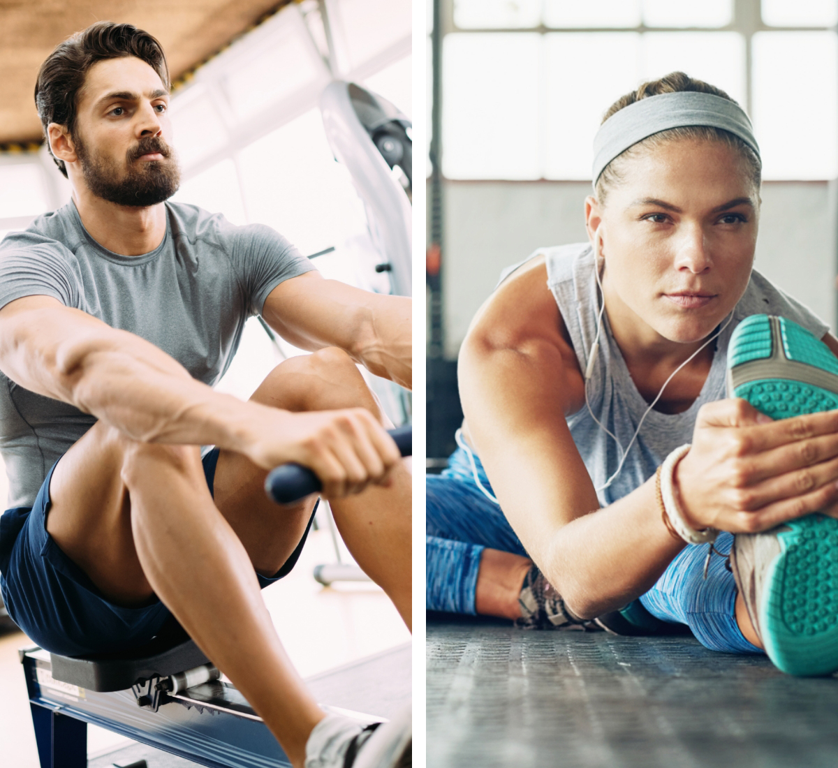 Athletic man and woman