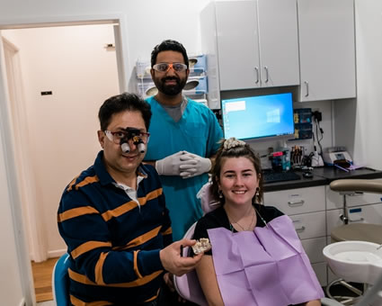 Dentist with patient