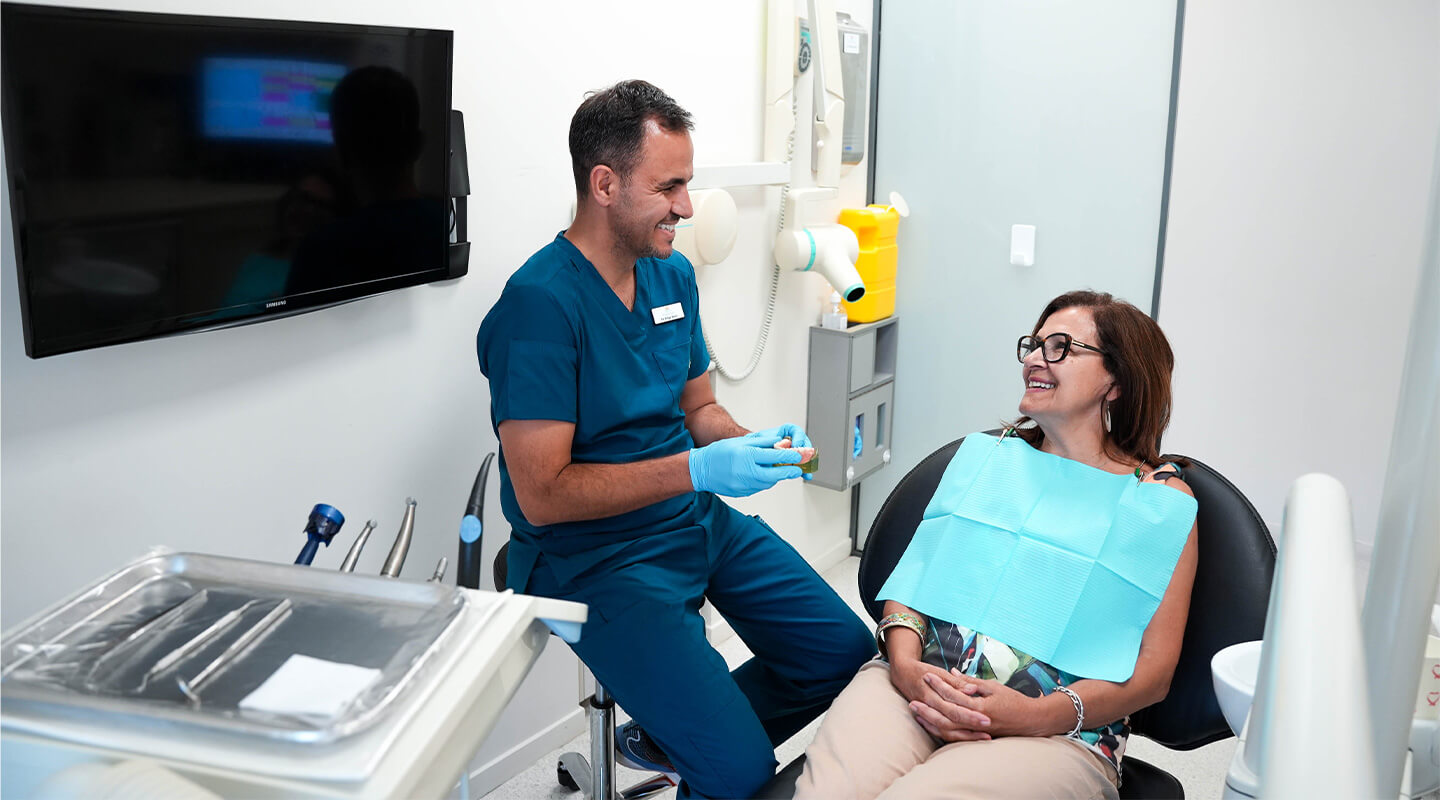 Dr Knob greeting patient