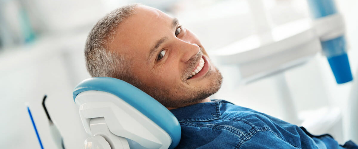 man in dental chair