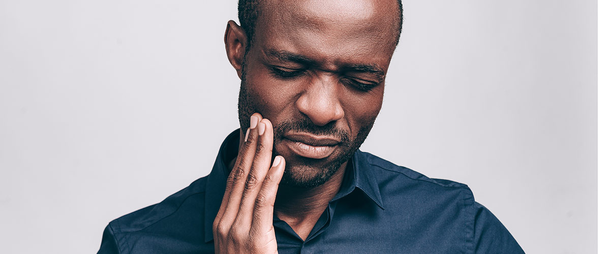 person with dental pain