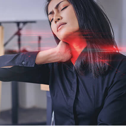 woman with neck pain