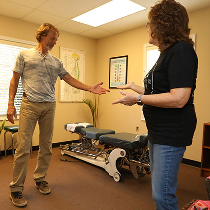 Patient in an adjustment room