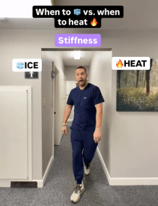 Dr. Minnick showing when to use ice or heat