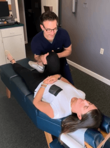 Dr. Vezendy demonstrating knee adjustment