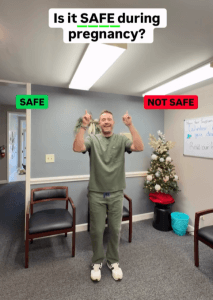 Dr. Minnick showing pregnancy tips