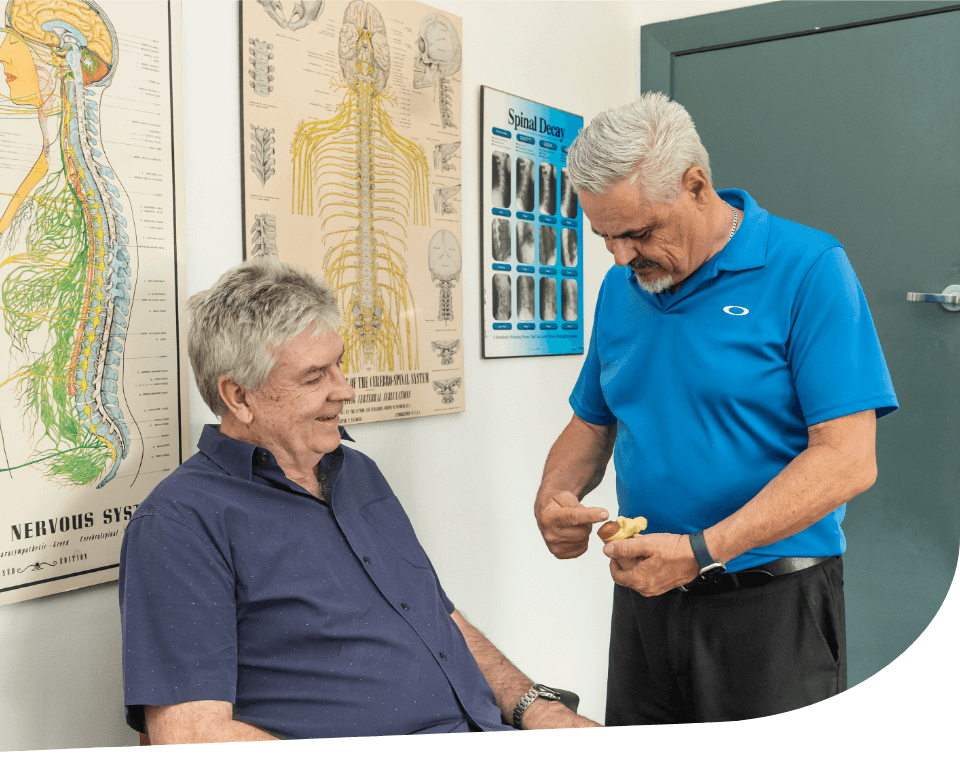 Dr explaining spine to patient