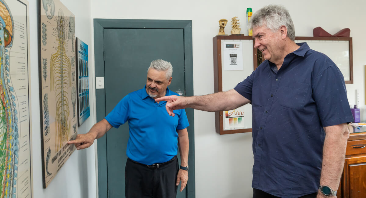 Dr Fico talking with patient