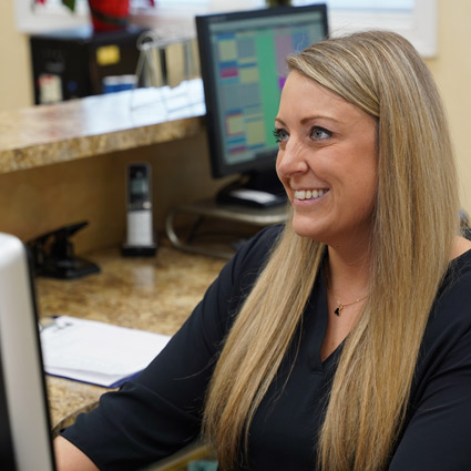 Smiling receptionist