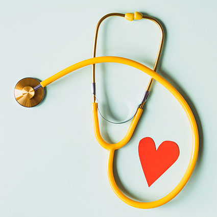 stethoscope with heart shape