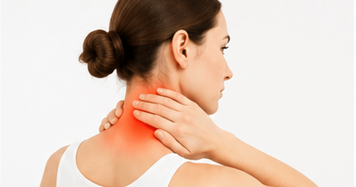 Woman experiencing neck pain when turning her head