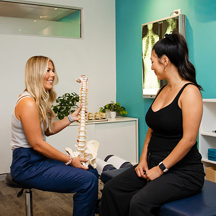 Dr Lauren consulting with patient