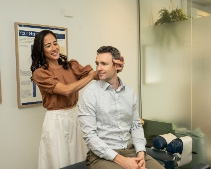 Male patient neck adjustment