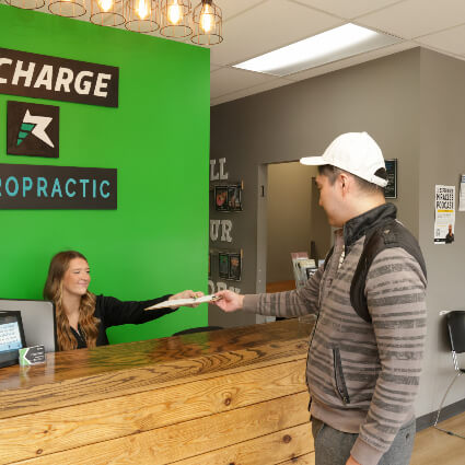 patient at front desk