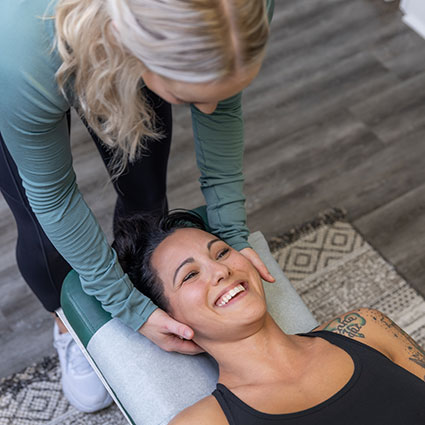 Dr Saxon adjusting woman