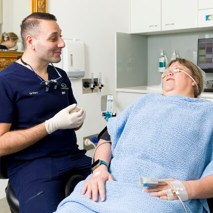 Man receiving sedation dentistry