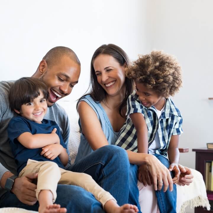 happy family smiling