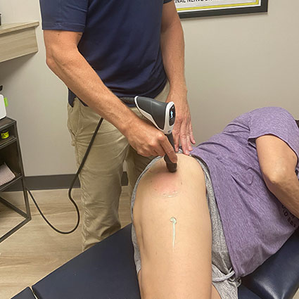 shockwave therapy on leg