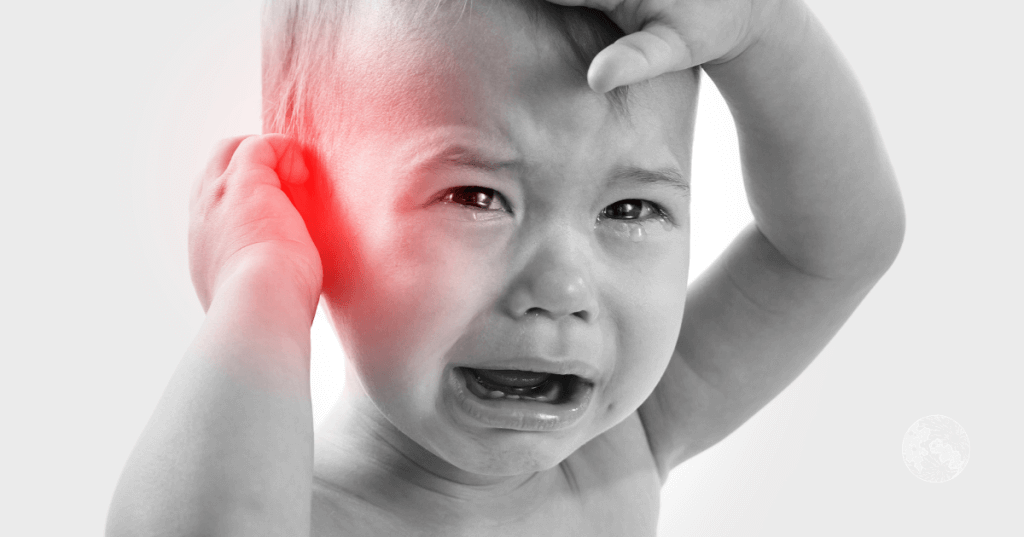 Baby with ear infection 