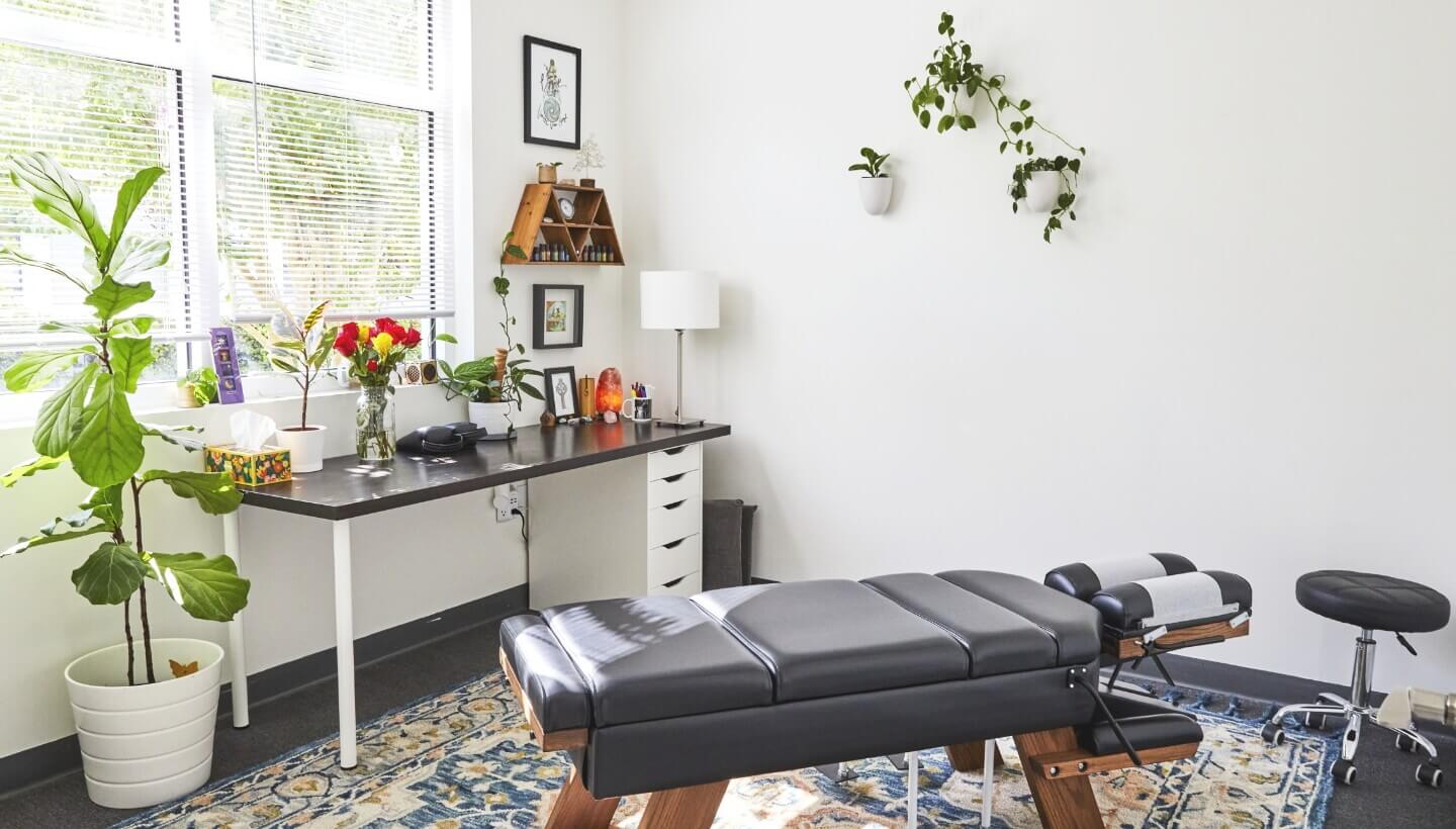 Chiropractic adjustment table at Awaken Chiropractic Center