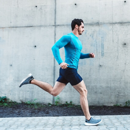 Male athlete running