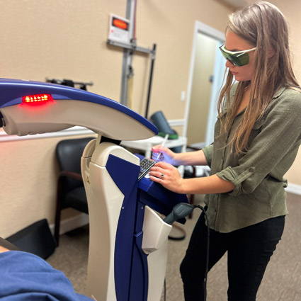 Laser therapy session