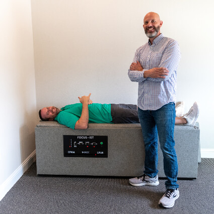 Man on adjusting table