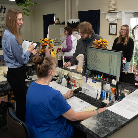 Gaffney patients checking in at Ehlich Family Health and Wellness