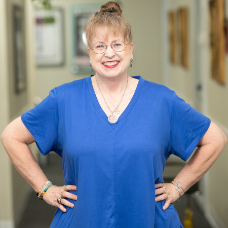 receptionist smiling