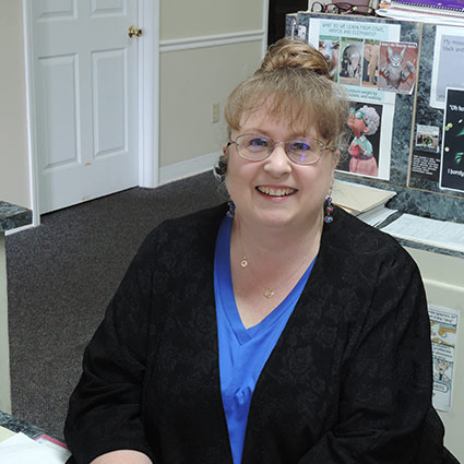 receptionist smiling