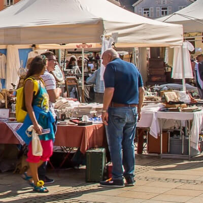 people at a vintage market