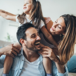 happy family laughing