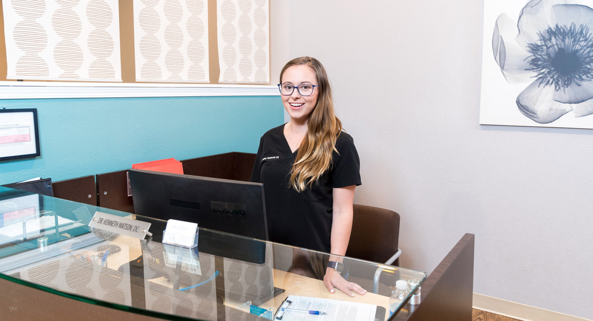 Smiling receptionist