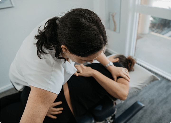 patient getting a side adjustment
