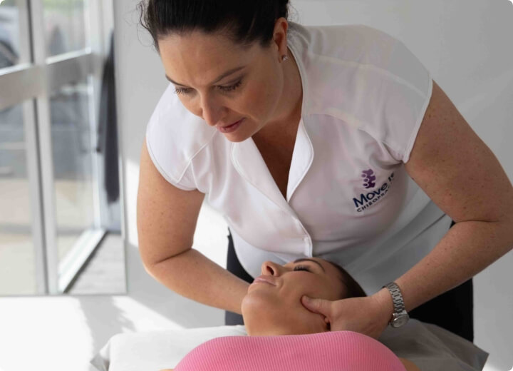 patient getting a side adjustment