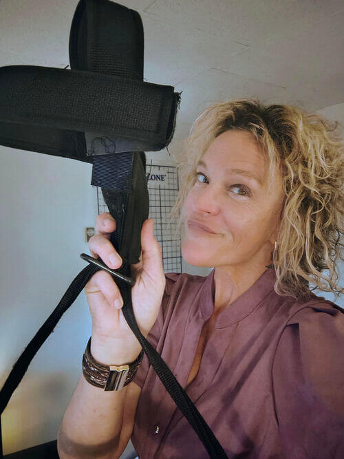 Dr. Brenda holding Ystrap