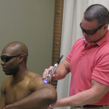 laser therapy on arm
