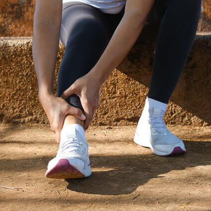ankle pain outsite on steps