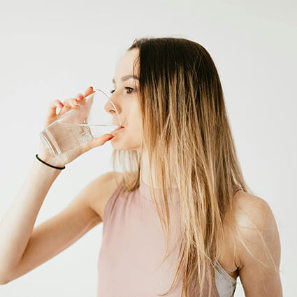 person drinking water